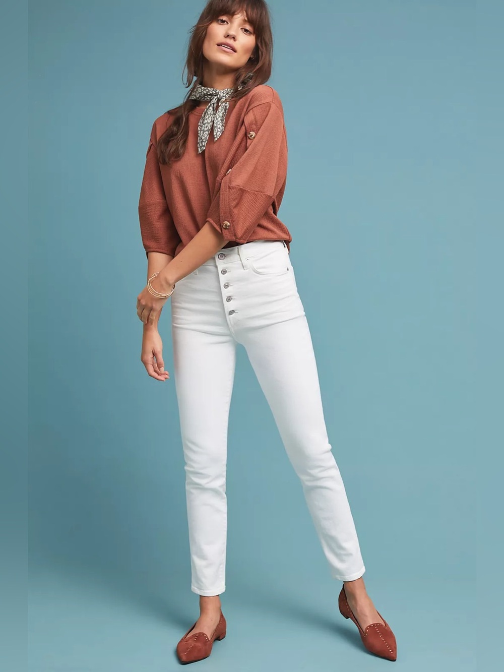 Citizens Of Humanity Olivia White High-Rise Ankle Button-Front Jeans ❤️❤️
